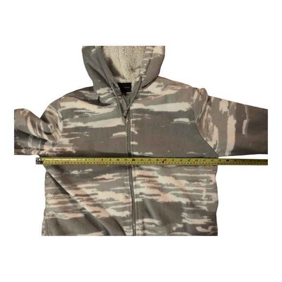 Classic Editions Camo Hoodie Full Zip Jacket Unisex Sz: M GREY WHITE Long Sleeve - Picture 8 of 11